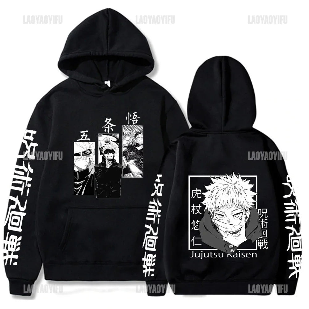 Men's and Women's Japanese Anime Jujutsu Kaisen Satoru Gojo Hoodies Unisex Loose Sweatshirt