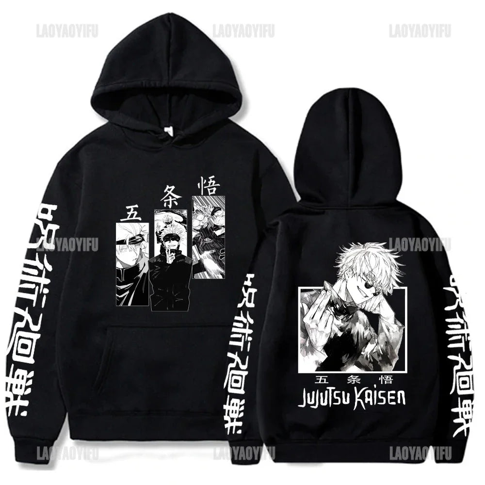 Men's and Women's Japanese Anime Jujutsu Kaisen Satoru Gojo Hoodies Unisex Loose Sweatshirt