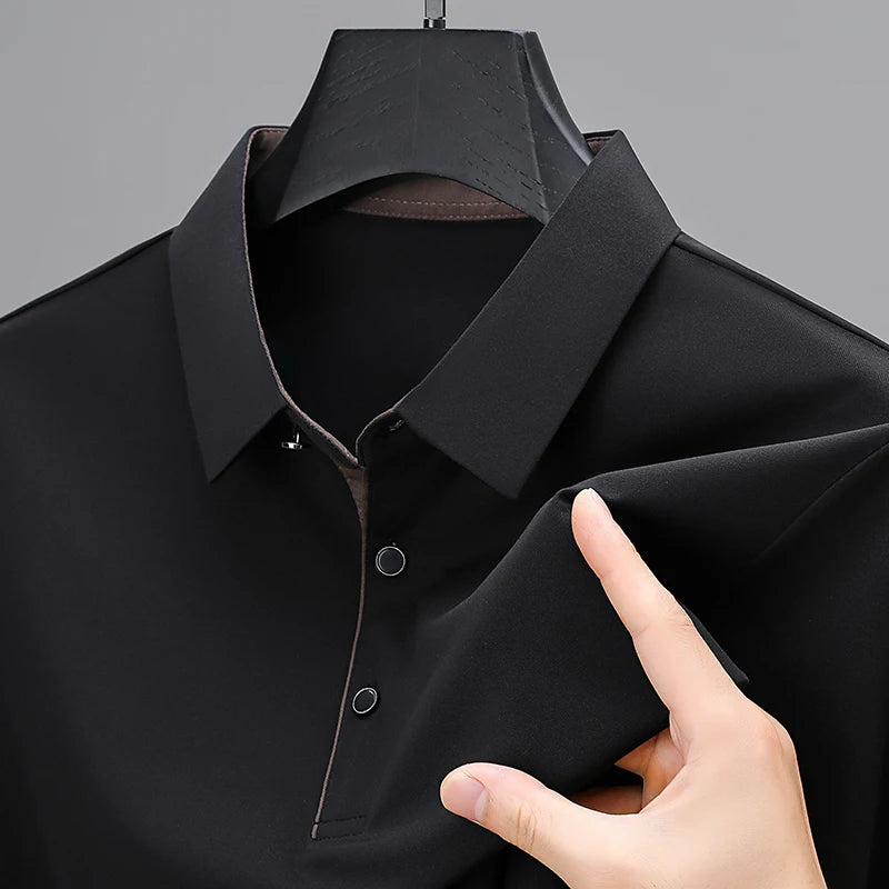 New Collection 2025 Shirts Mens Short Sleeve Solid Color Turn Down