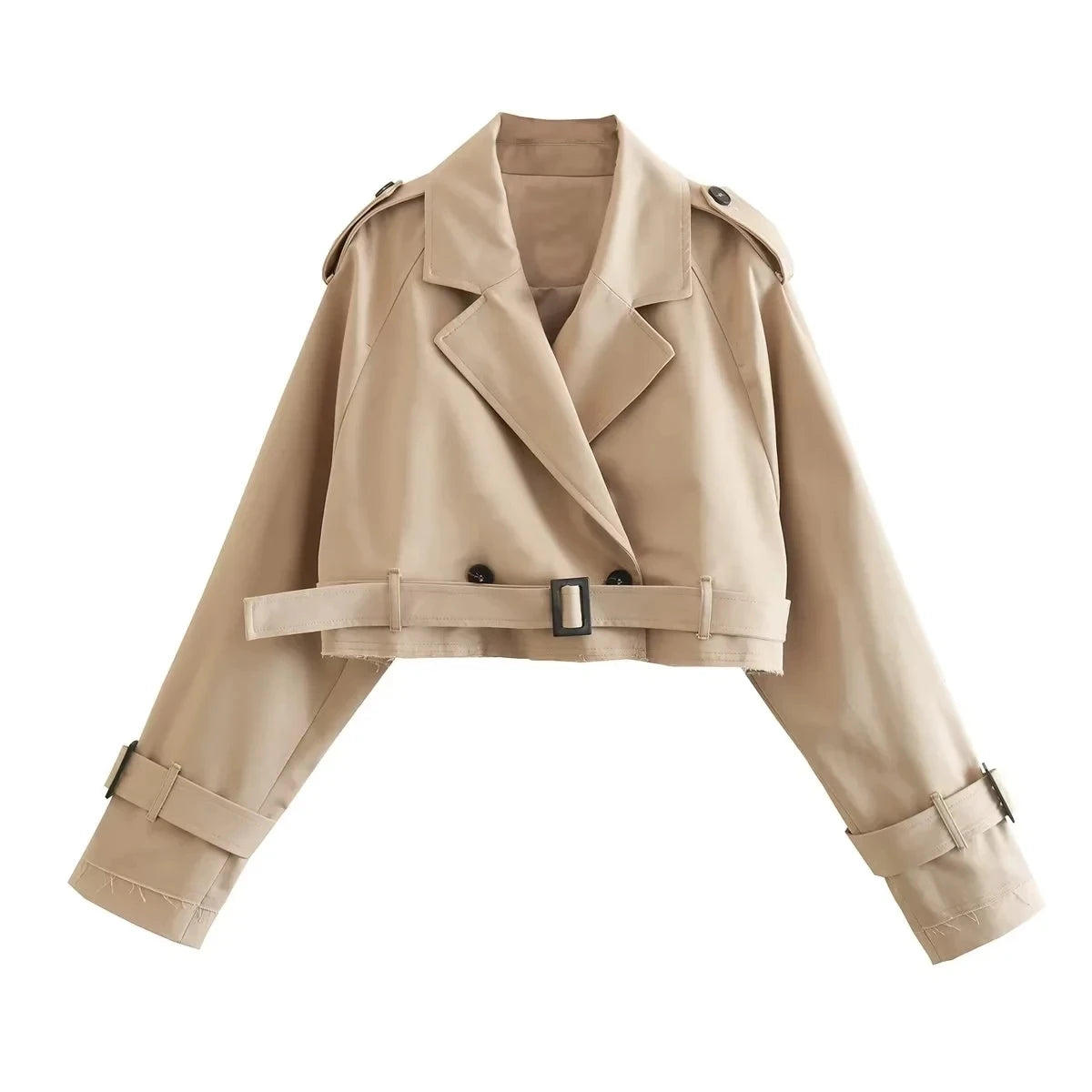 Women's 2025 Belted Cropped Trench Jacket,