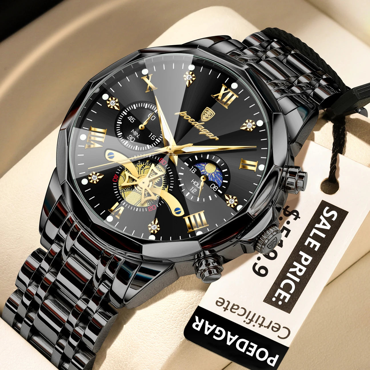 POEDAGAR Luxury Men's Original Waterproof Watch