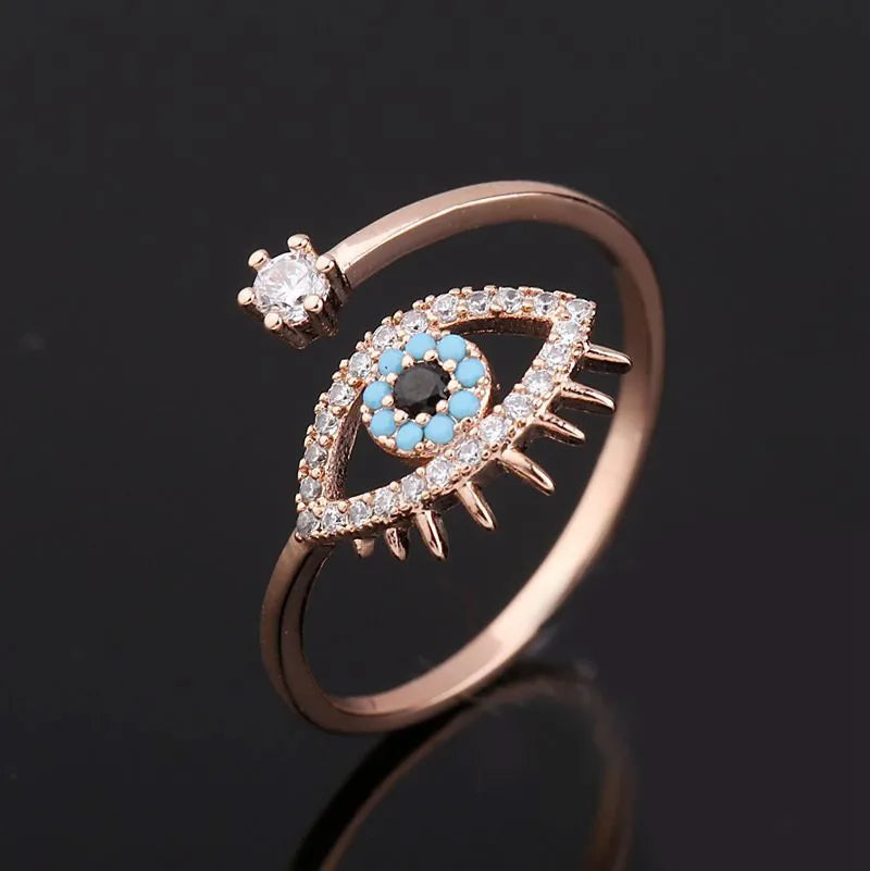 Gold and silver open eye rings