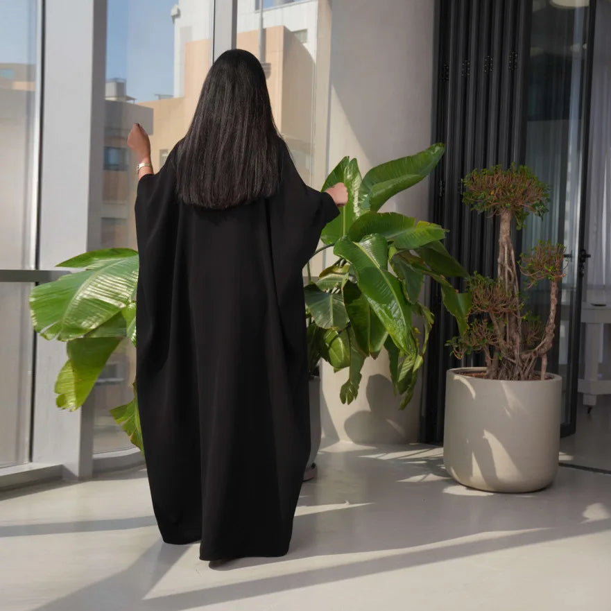 New Arrival Leather Buckle Open Kimono Abaya For Muslim Woman