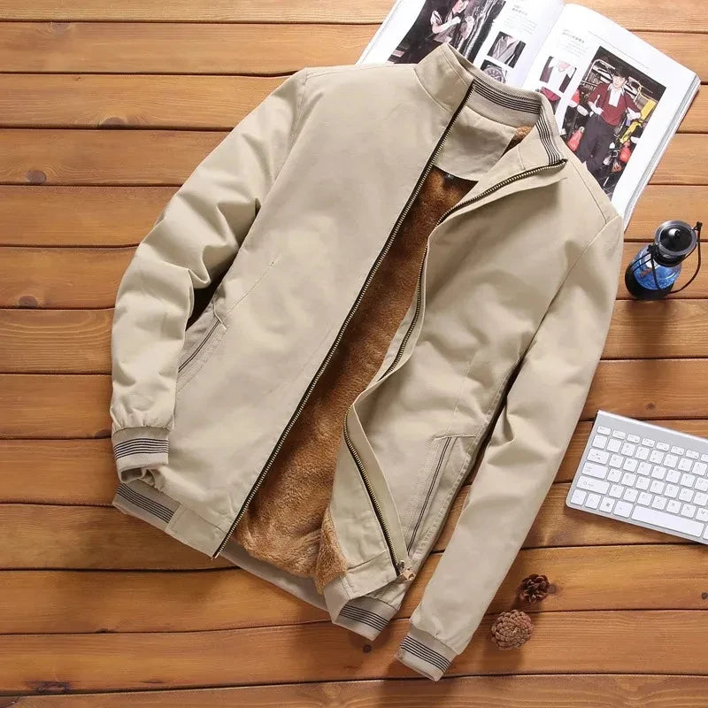 Men's Casual Fashion Autumn Winter Warm Thick Cold-proof Baseball Jacket
