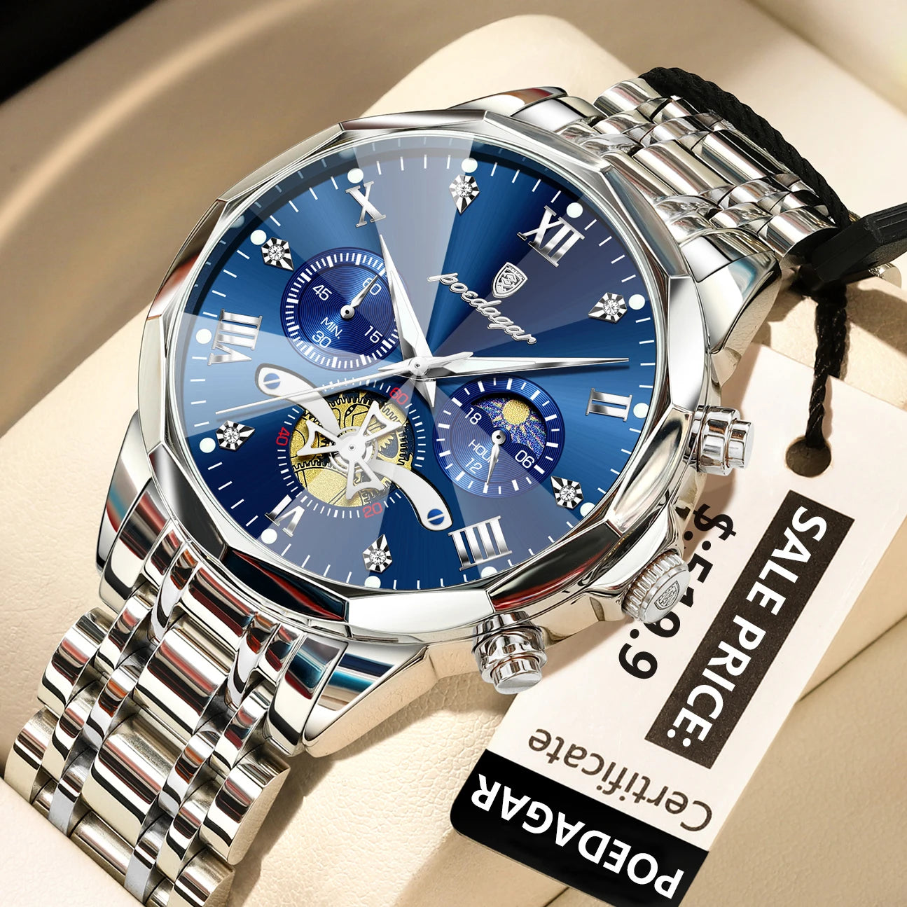 POEDAGAR Luxury Men's Original Waterproof Watch