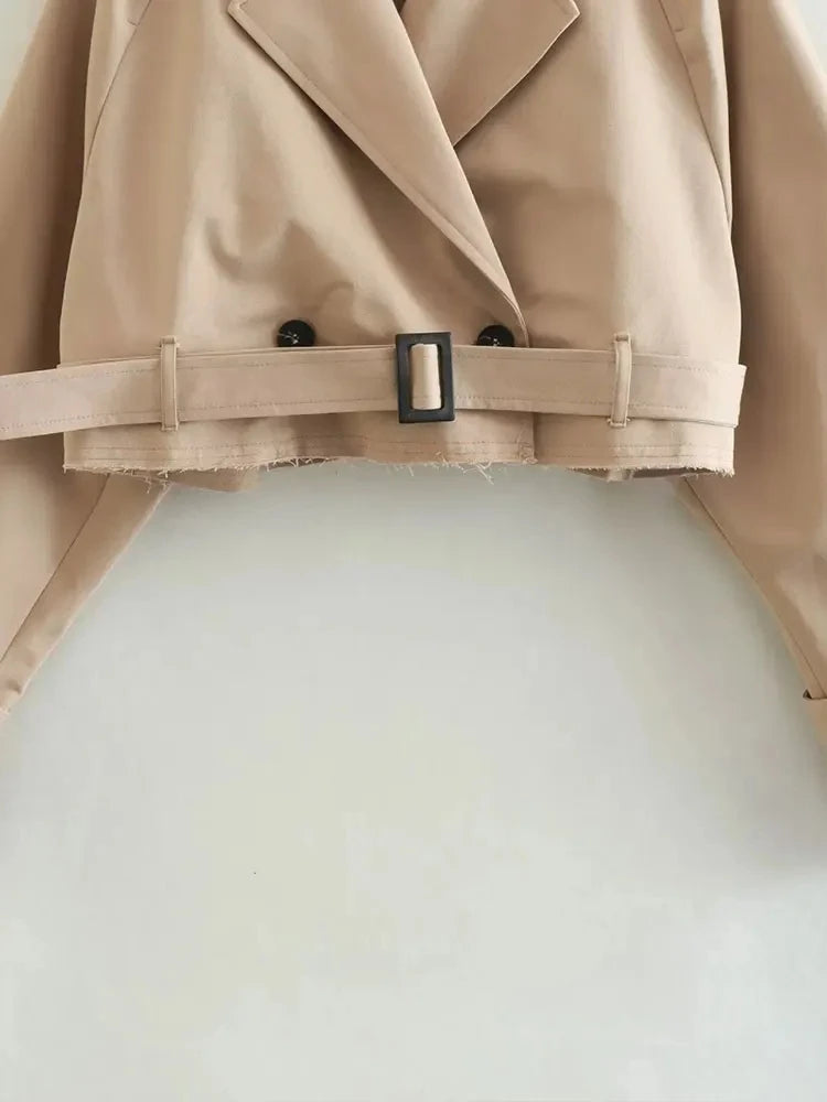 Women's 2025 Belted Cropped Trench Jacket,
