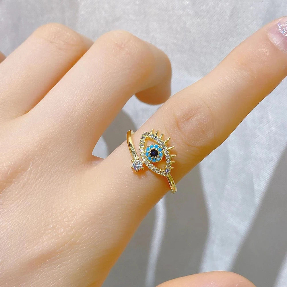 Gold and silver open eye rings