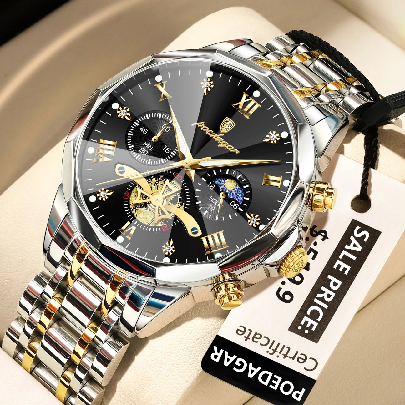 POEDAGAR Luxury Men's Original Waterproof Watch