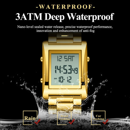 CAREKISO Original LED Men's Watch Waterproof Weekly Calendar Alarm