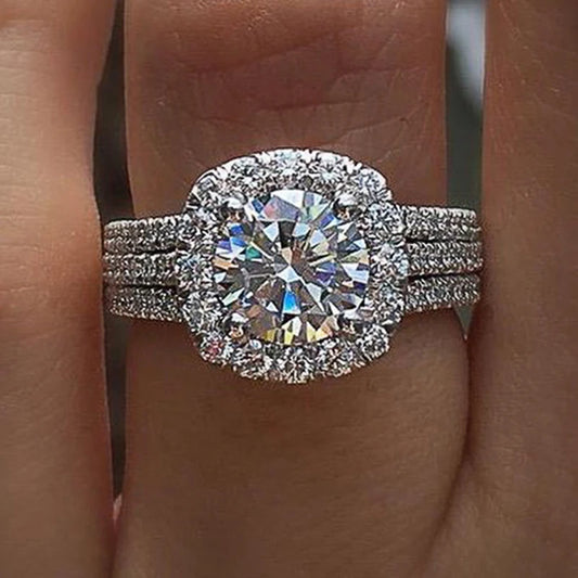 Huitan Fashion Rings for Women with Luxury Engagement Rings