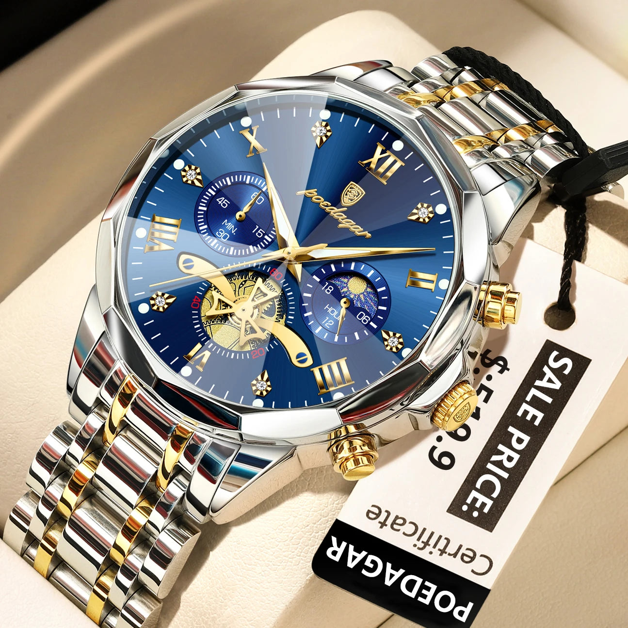 POEDAGAR Luxury Men's Original Waterproof Watch