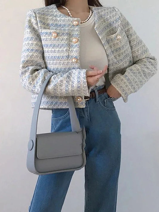 ITOOLIN Women's Elegant Tweed Cardigan Jacket for Autumn and Winter 2025
