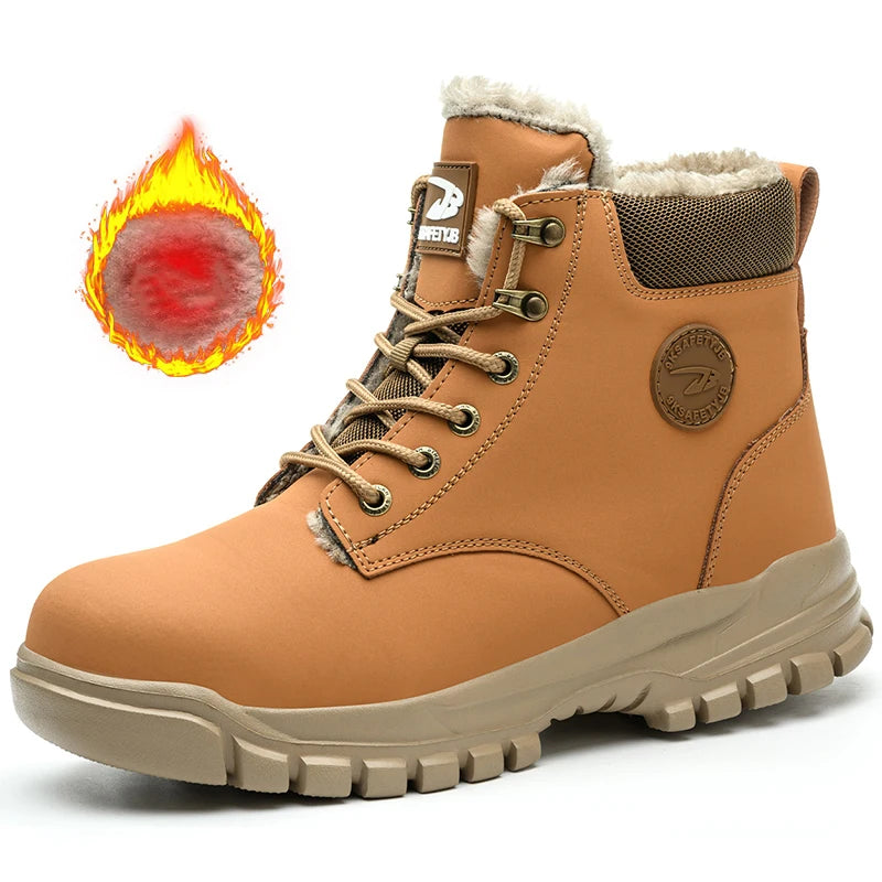 Men's High Top Waterproof Steel Toe Safety Shoes Safety Boots