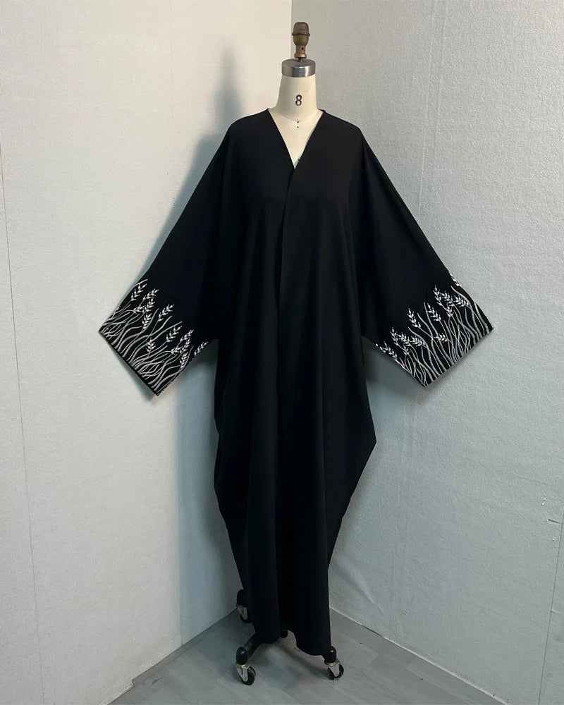 Muslim Fashion Embroidery Black Abaya Dubai Luxury