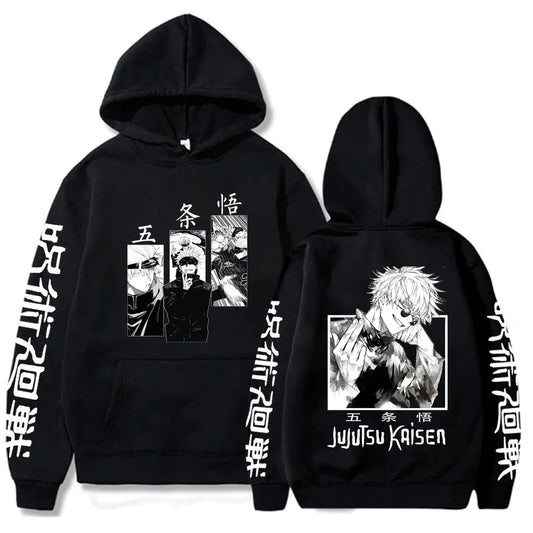 Men's and Women's Japanese Anime Jujutsu Kaisen Satoru Gojo Hoodies Unisex Loose Sweatshirt