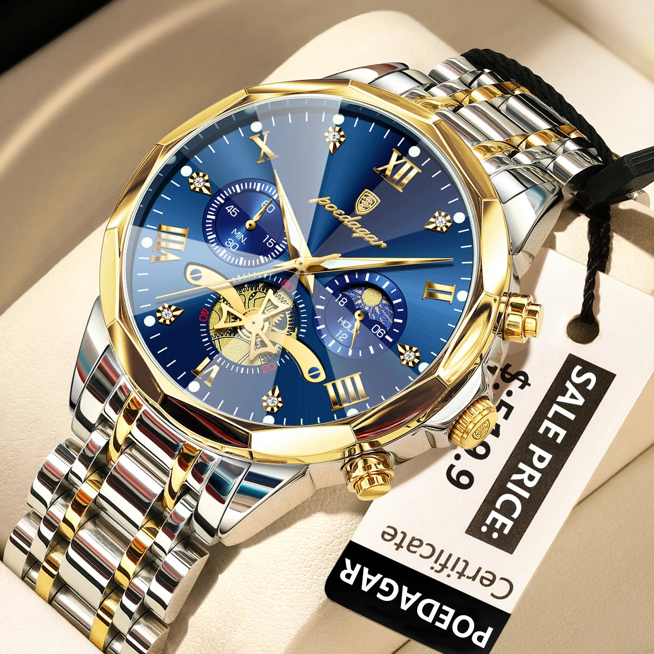 POEDAGAR Luxury Men's Original Waterproof Watch
