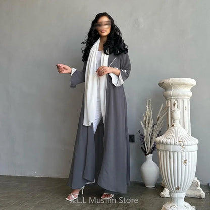 Abaya Women Black Button Split Sleeve Islam