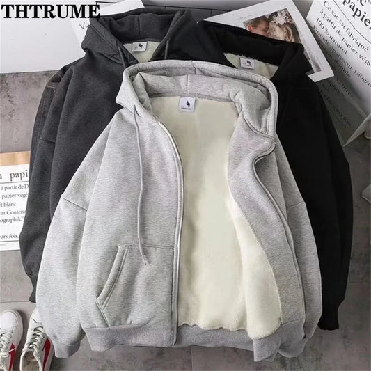 Women's Fashionable Autumn Winter Fleece Long Sleeve Hoodie