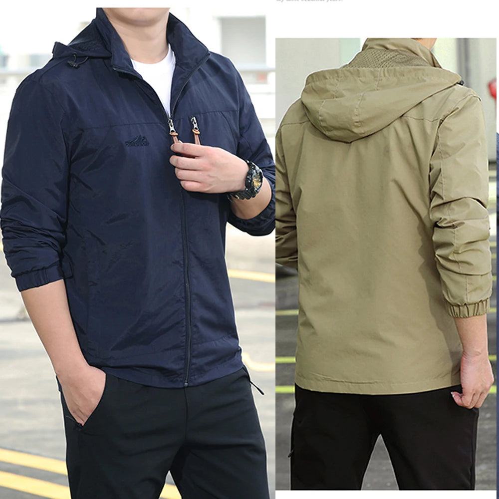 Men's Windbreaker Jacket, Waterproof Tactical Jacket for Outdoor Use,r