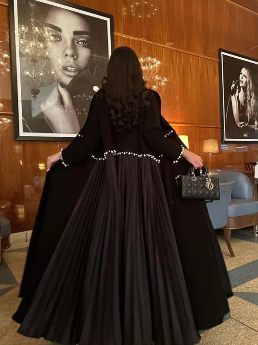 Eid Muslim Pearl Abaya for Women Beading Ramadan