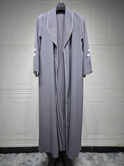 Abaya Women Black Button Split Sleeve Islam