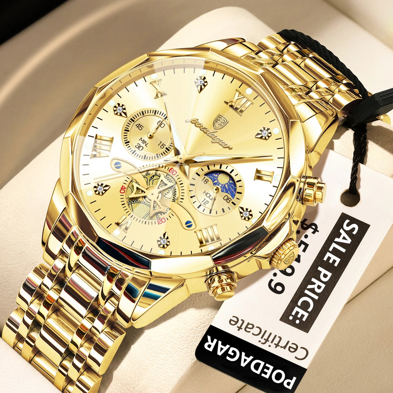 POEDAGAR Luxury Men's Original Waterproof Watch