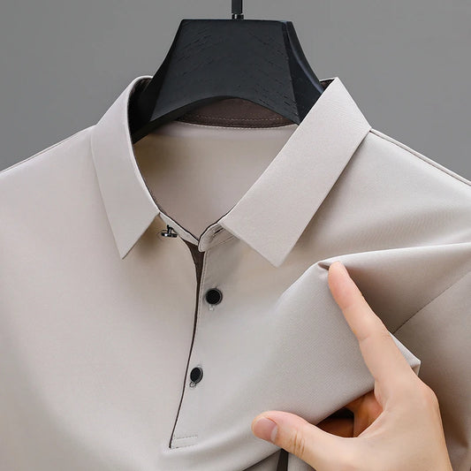 New Collection 2025 Shirts Mens Short Sleeve Solid Color Turn Down