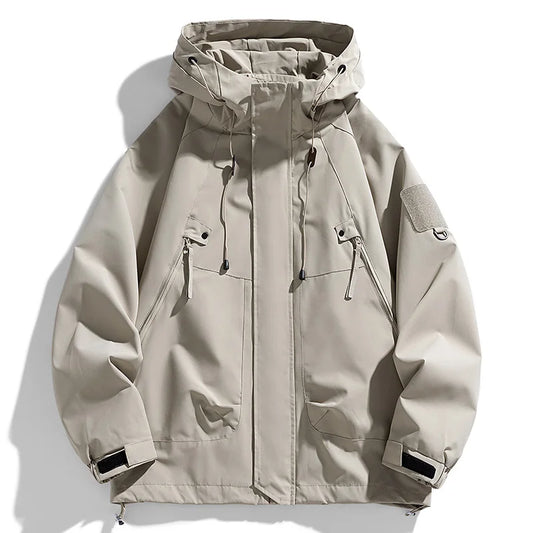 Men's Hooded Zipper Windbreaker Waterproof Jacket