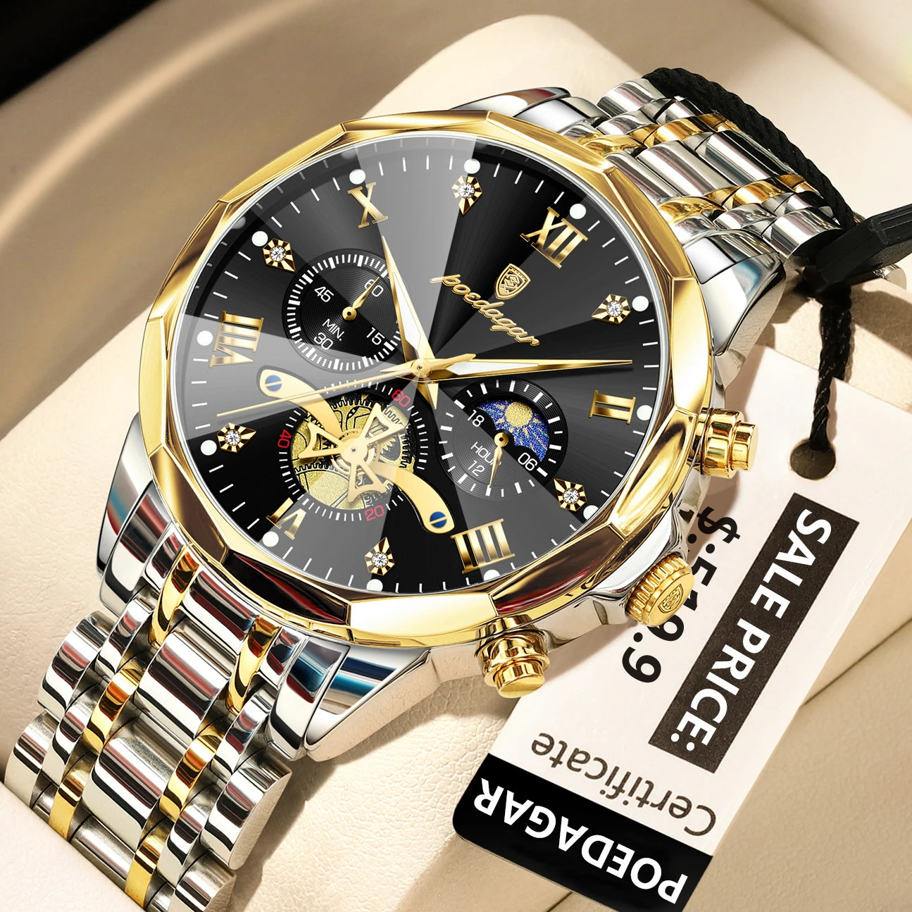 POEDAGAR Luxury Men's Original Waterproof Watch