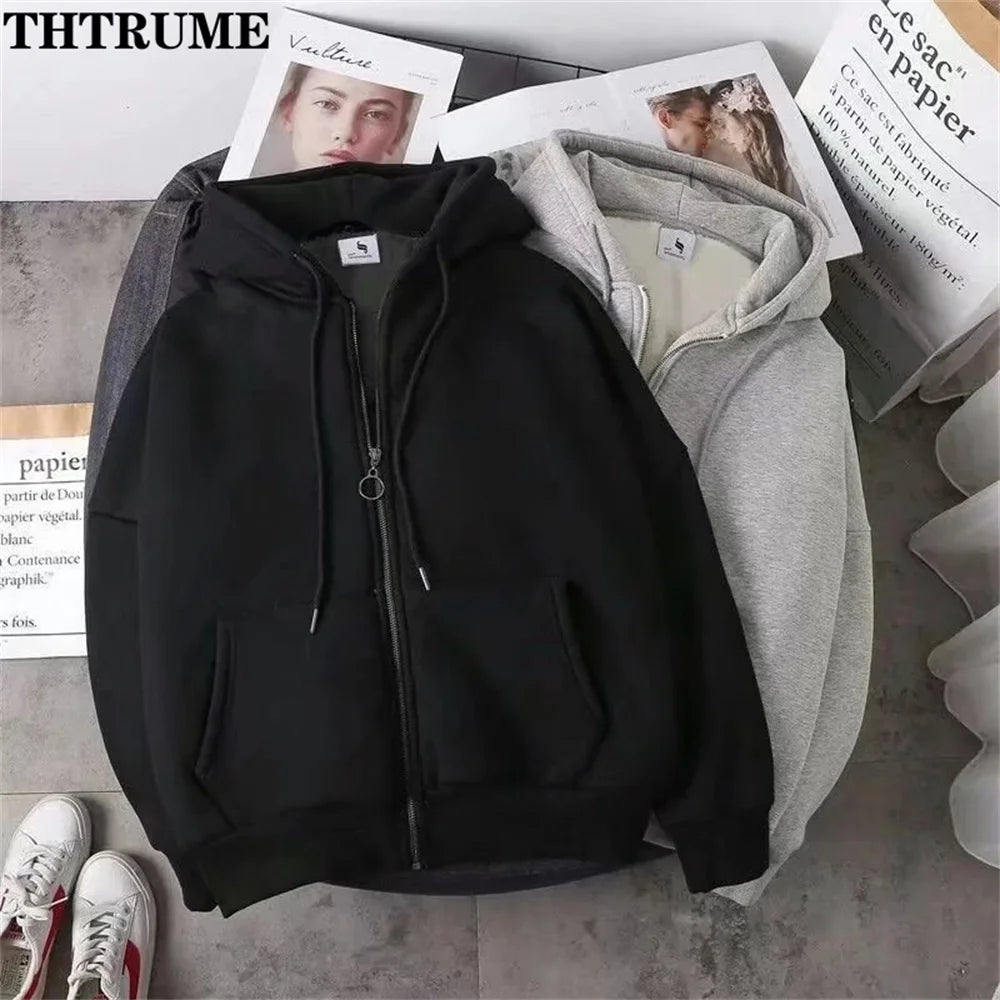 Women's Fashionable Autumn Winter Fleece Long Sleeve Hoodie