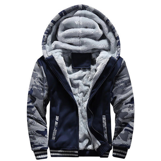 Men's Thick Fleece Camouflage Long Sleeve Jacket