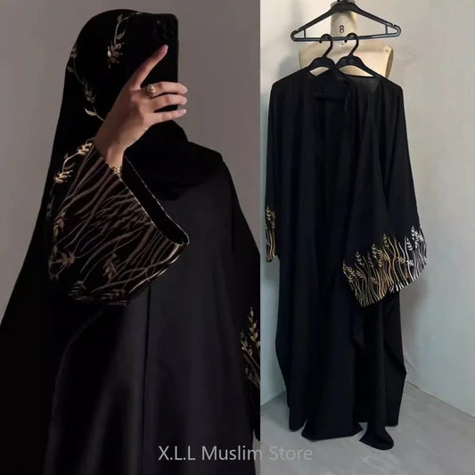Muslim Fashion Embroidery Black Abaya Dubai Luxury