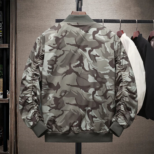 Men's Plus Size 6XL 7XL Jacket Autumn Spring Camouflage Baseball Jacket