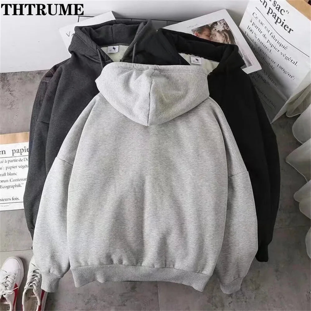 Women's Fashionable Autumn Winter Fleece Long Sleeve Hoodie