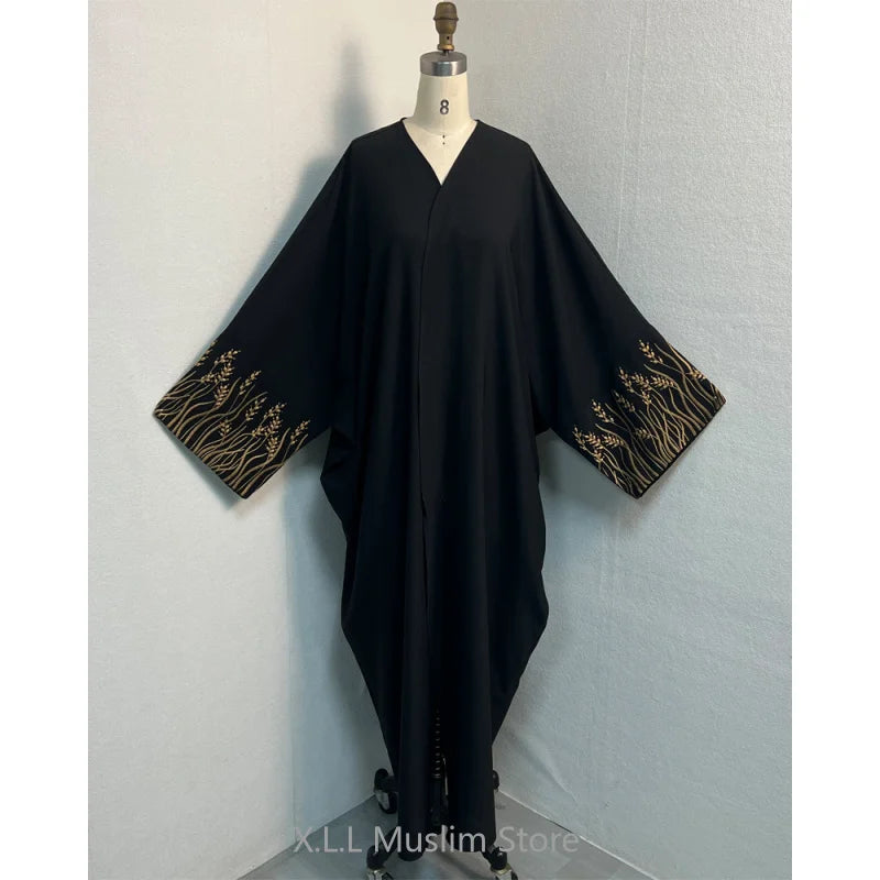 Muslim Fashion Embroidery Black Abaya Dubai Luxury