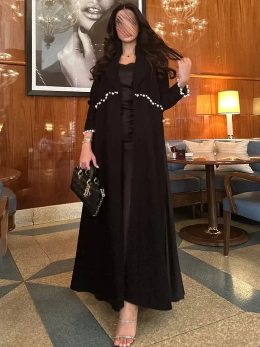 Eid Muslim Pearl Abaya for Women Beading Ramadan